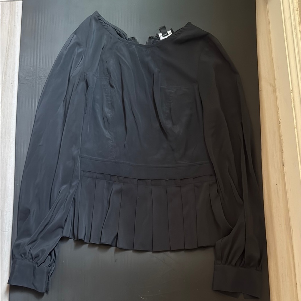 bebe Black Pleated Blouse